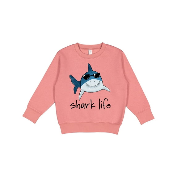 Inktastic Shark Life Fun Shark with Sunglasses Toddler Sweatshirt