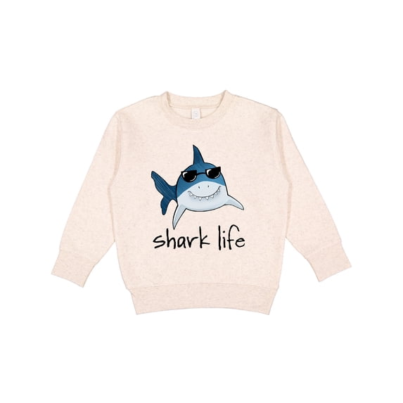 Inktastic Shark Life Fun Shark with Sunglasses Toddler Sweatshirt
