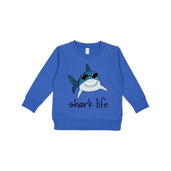 Inktastic Shark Life Fun Shark with Sunglasses Toddler Sweatshirt