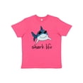 thumbnail image 1 of Inktastic Shark Life Fun Shark with Sunglasses Youth T-Shirt, 1 of 5