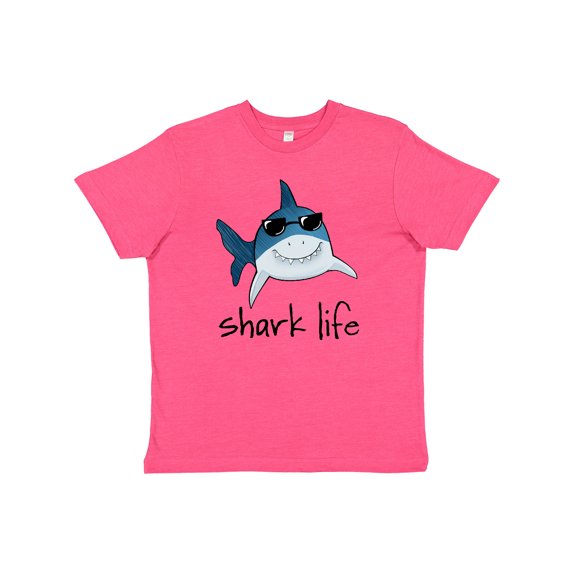 Inktastic Shark Life Fun Shark with Sunglasses Youth T-Shirt
