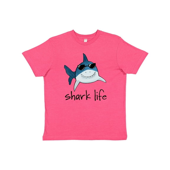 Inktastic Shark Life Fun Shark with Sunglasses Youth T-Shirt