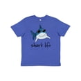 thumbnail image 1 of Inktastic Shark Life Fun Shark with Sunglasses Youth T-Shirt, 1 of 5