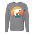 thumbnail image 1 of Inktastic Shark with Orange Sunset Long Sleeve T-Shirt, 1 of 5