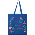 thumbnail image 1 of Inktastic She is Fierce Funny Shakespeare Quote Gift Tote Bag, 1 of 3