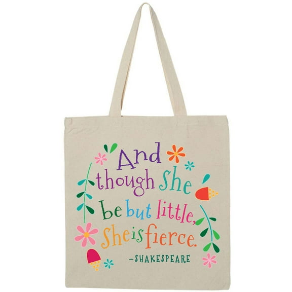 Inktastic She is Fierce Funny Shakespeare Quote Gift Tote Bag