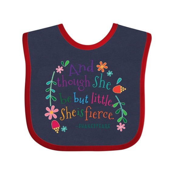 Inktastic She is Fierce Funny Shakespeare Quote Girls Baby Bib