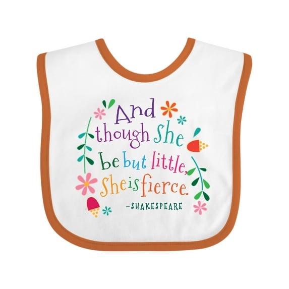 Inktastic She is Fierce Funny Shakespeare Quote Girls Baby Bib