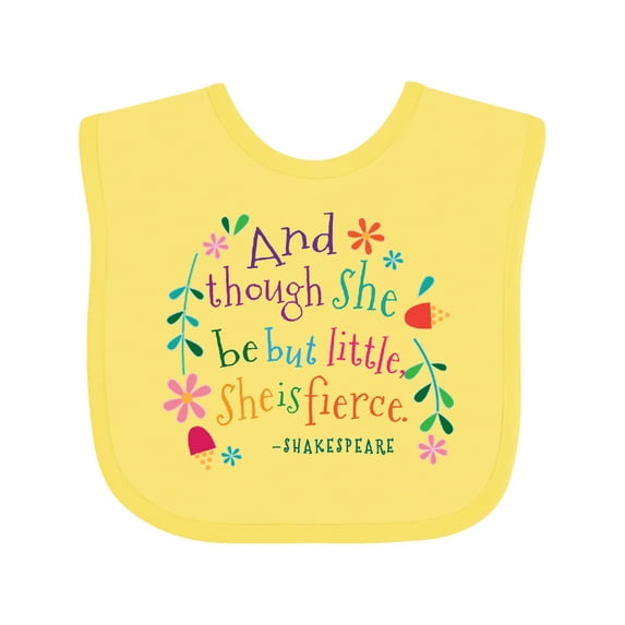 Inktastic She is Fierce Funny Shakespeare Quote Girls Baby Bib