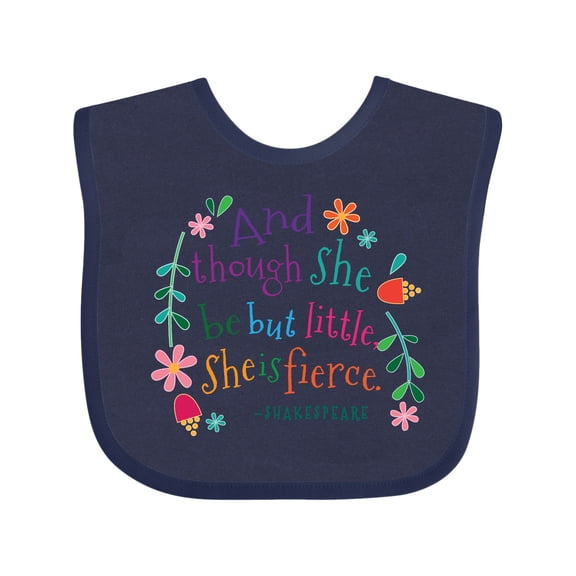 Inktastic She is Fierce Funny Shakespeare Quote Girls Baby Bib