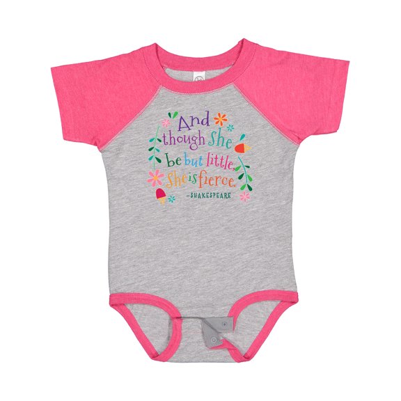Inktastic She is Fierce Funny Shakespeare Quote Girls Baby Bodysuit