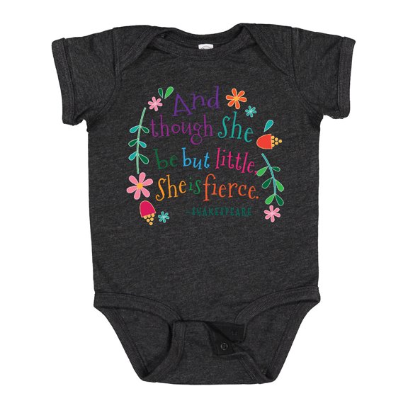 Inktastic She is Fierce Funny Shakespeare Quote Girls Baby Bodysuit