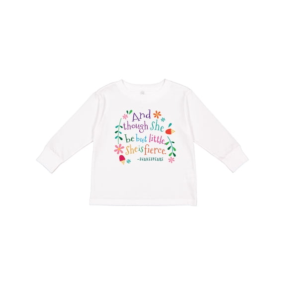 Inktastic She is Fierce Funny Shakespeare Quote Girls Long Sleeve Toddler T-Shirt