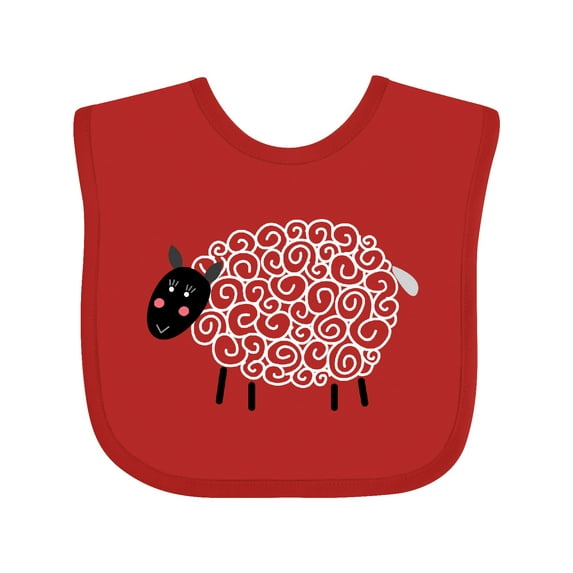 Inktastic Sheep Curly Wool Lamb Cute Boys or Girls Baby Bib