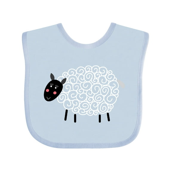 Inktastic Sheep Curly Wool Lamb Cute Boys or Girls Baby Bib