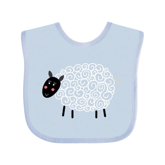 Inktastic Sheep Curly Wool Lamb Cute Boys or Girls Baby Bib