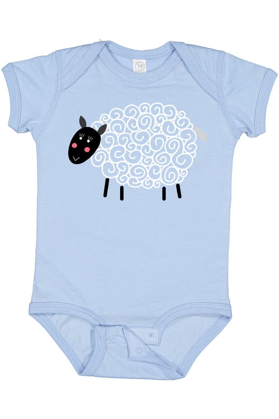 Sheep Curly Wool Lamb Cute Boys or Girls Baby Bodysuit