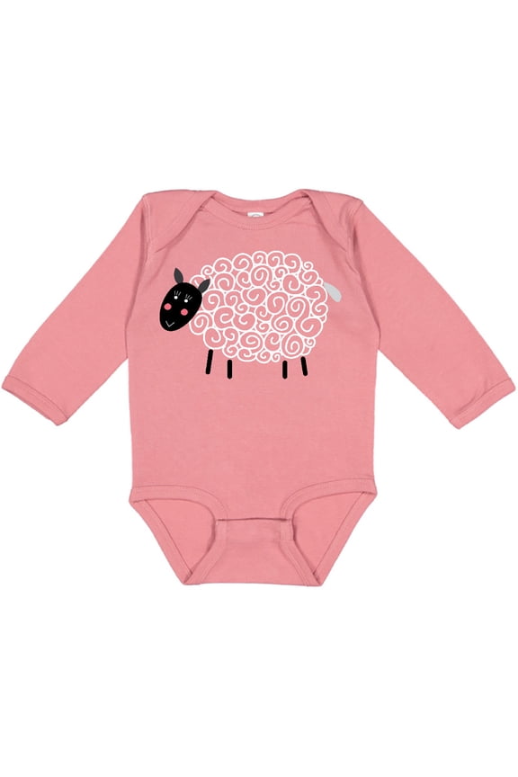 Sheep Curly Wool Lamb Cute Boys or Girls Long Sleeve Baby Bodysuit