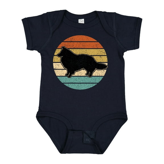 Inktastic Sheltie Dog Retro Sunset Boys or Girls Baby Bodysuit