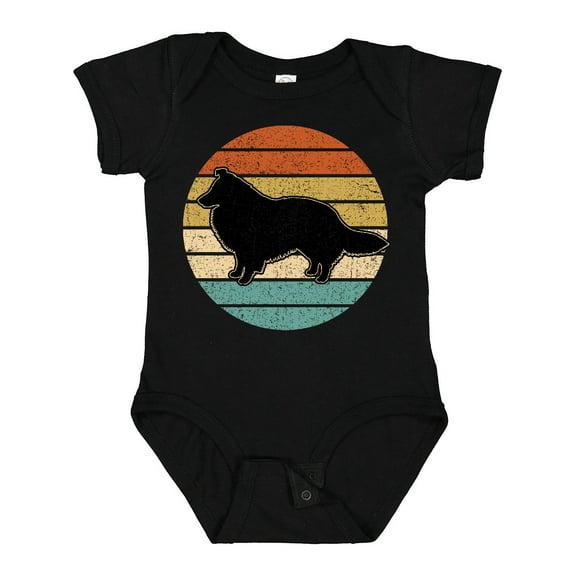Inktastic Sheltie Dog Retro Sunset Boys or Girls Baby Bodysuit