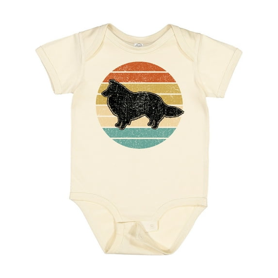 Inktastic Sheltie Dog Retro Sunset Boys or Girls Baby Bodysuit