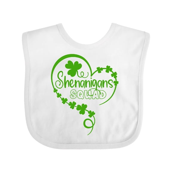Inktastic Shenanigans Squad St. Patrick's Day Shamrock Heart Boys or Girls Baby Bib