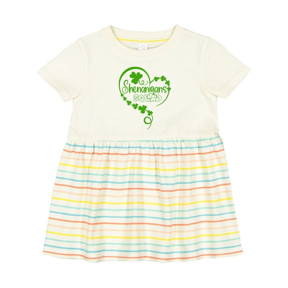 Inktastic Shenanigans Squad St. Patrick's Day Shamrock Heart Girls Baby Dress