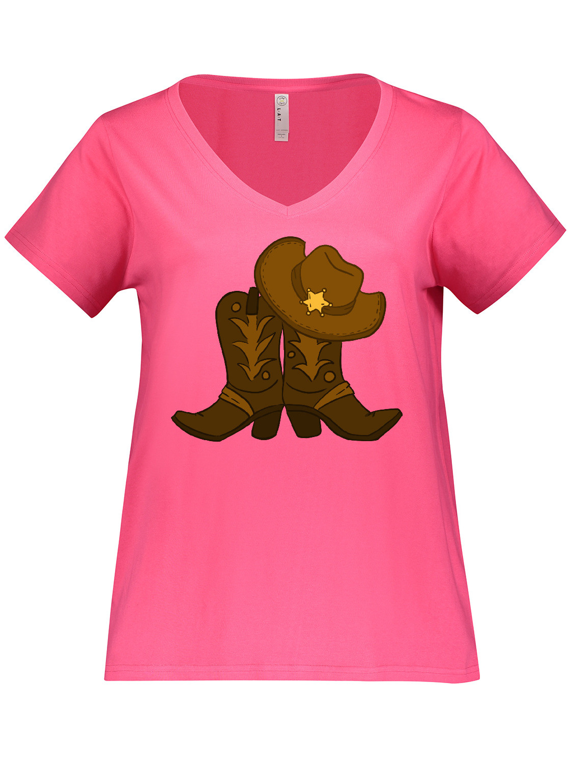 Inktastic Sheriff Hat With Boots Women's Plus Size V-Neck T-Shirt - image 1 of 4
