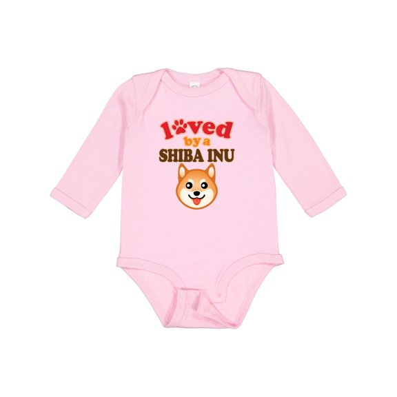Inktastic Shiba Inu Dog Lover Boys or Girls Long Sleeve Baby Bodysuit