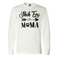 thumbnail image 1 of Inktastic Shih Tzu Mama with Flowers and Arrow Long Sleeve T-Shirt, 1 of 5