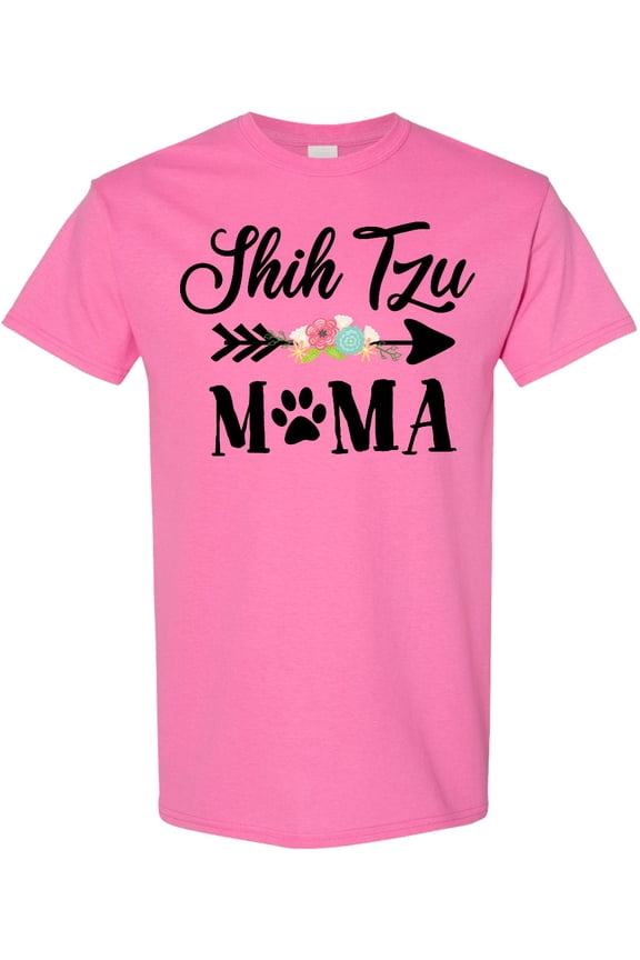 Shih Tzu Mama with Flowers and Arrow T-Shirt