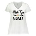 thumbnail image 1 of Inktastic Shih Tzu Mama with Flowers and Arrow Women's Plus Size V-Neck T-Shirt, 1 of 5
