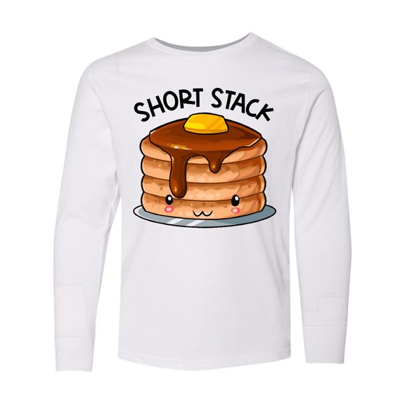 Inktastic Short Stack Cute Pancake Breakfast Long Sleeve Youth T-Shirt
