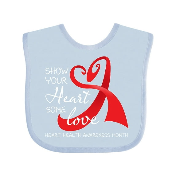 Inktastic Show Your Heart Some Love- Heart Health Awareness Month Boys or Girls Baby Bib