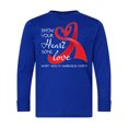 thumbnail image 1 of Inktastic Show Your Heart Some Love Heart Health Awareness Month Long Sleeve Youth T-Shirt, 1 of 5