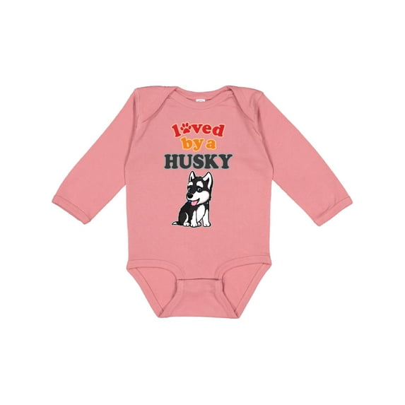 Inktastic Siberian Husky Dog Puppy Boys or Girls Long Sleeve Baby Bodysuit