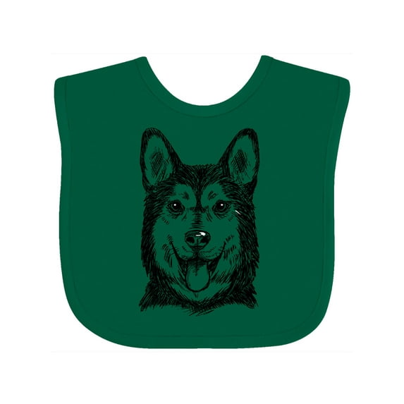 Inktastic Siberian Husky Sketch Portrait Boys or Girls Baby Bib