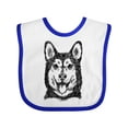 thumbnail image 1 of Inktastic Siberian Husky Sketch Portrait Boys or Girls Baby Bib, 1 of 4