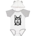 thumbnail image 1 of Inktastic Siberian Husky Sketch Portrait Boys or Girls Baby Bodysuit, 1 of 5