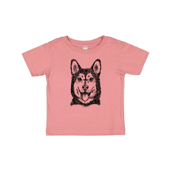 Inktastic Siberian Husky Sketch Portrait Boys or Girls Baby T-Shirt
