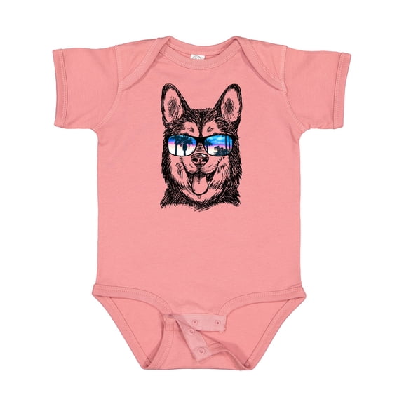 Inktastic Siberian Husky Sketch Portrait with Sunglasses Boys or Girls Baby Bodysuit