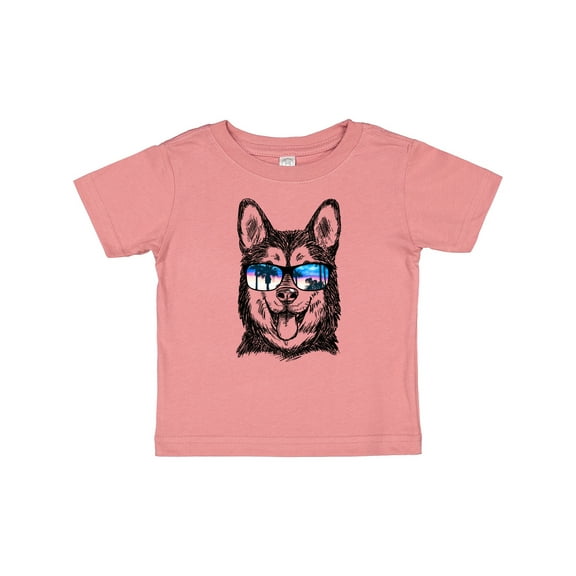 Inktastic Siberian Husky Sketch Portrait with Sunglasses Boys or Girls Baby T-Shirt