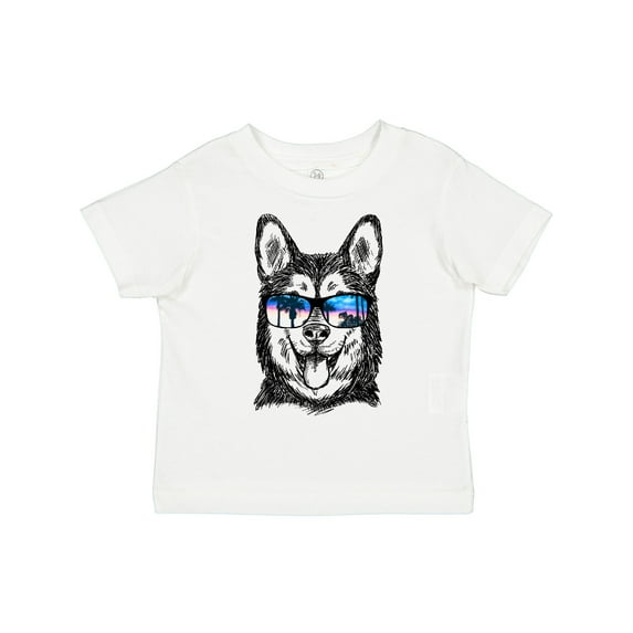 Inktastic Siberian Husky Sketch Portrait with Sunglasses Boys or Girls Toddler T-Shirt