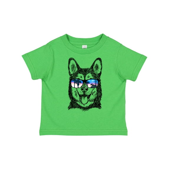 Inktastic Siberian Husky Sketch Portrait with Sunglasses Boys or Girls Toddler T-Shirt