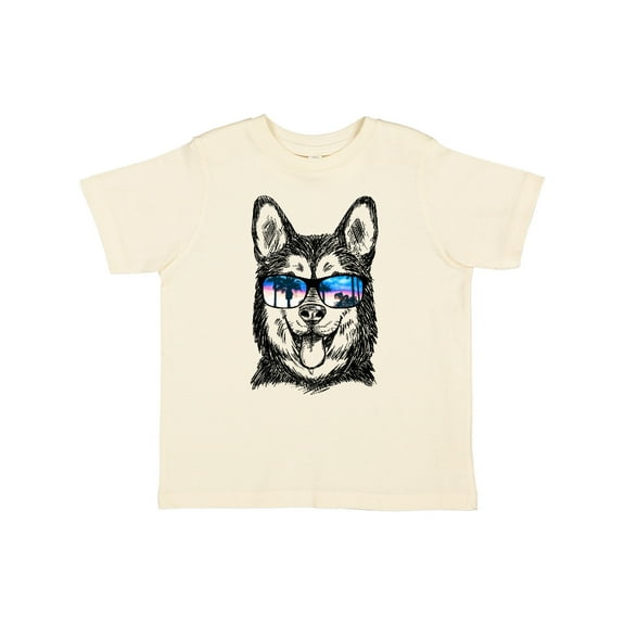 Inktastic Siberian Husky Sketch Portrait with Sunglasses Boys or Girls Toddler T-Shirt