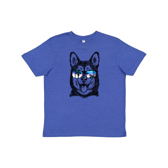 Inktastic Siberian Husky Sketch Portrait with Sunglasses Youth T-Shirt