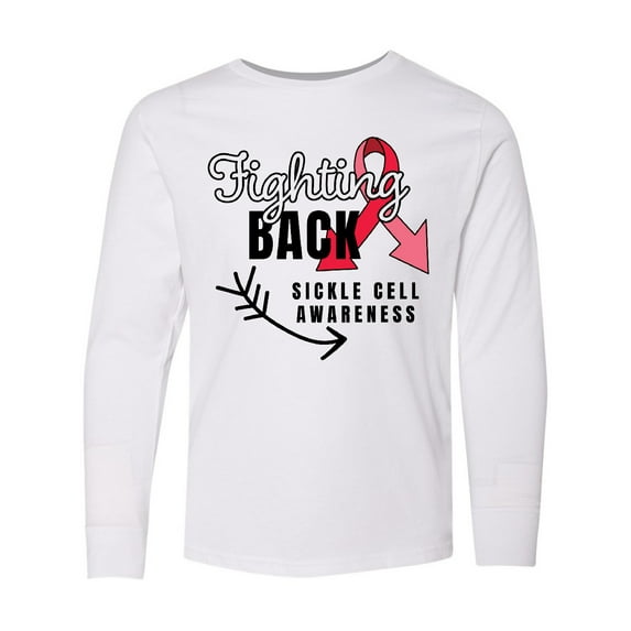 Inktastic Sickle Cell Awareness Fighting Back Long Sleeve Youth T-Shirt