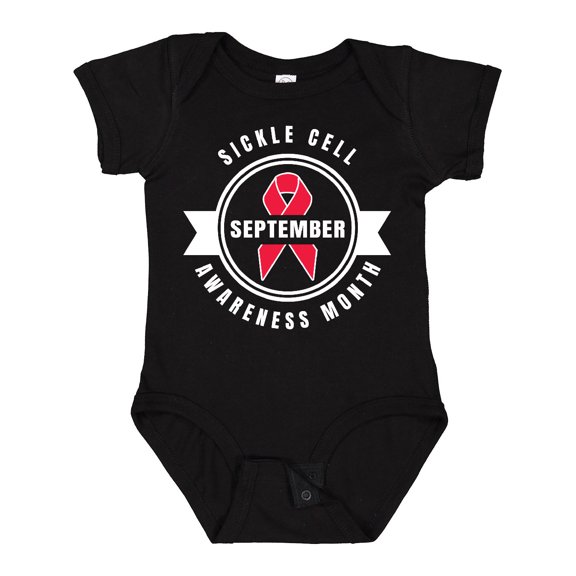 Inktastic Sickle Cell Awareness Month September with Red Ribbon Boys or Girls Baby Bodysuit