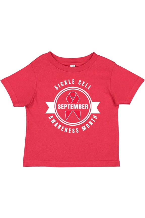 Sickle Cell Awareness Month September with Red Ribbon Boys or Girls Baby T-Shirt