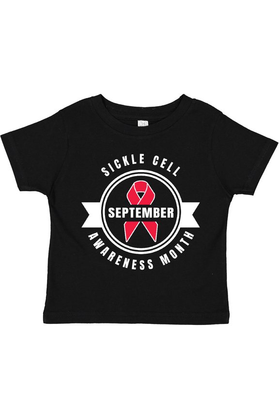 Sickle Cell Awareness Month September with Red Ribbon Boys or Girls Toddler T-Shirt